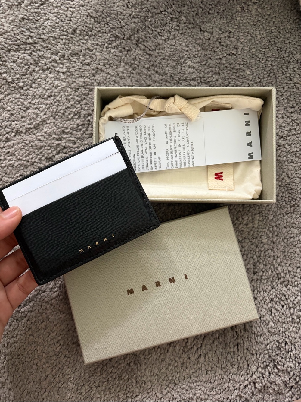 Marni Black Leather Card Holder